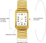 JewelryWe Women's Ultra Thin Easy Reader Watch with Elastic Strap, Golden/Silver Watch - Image 6